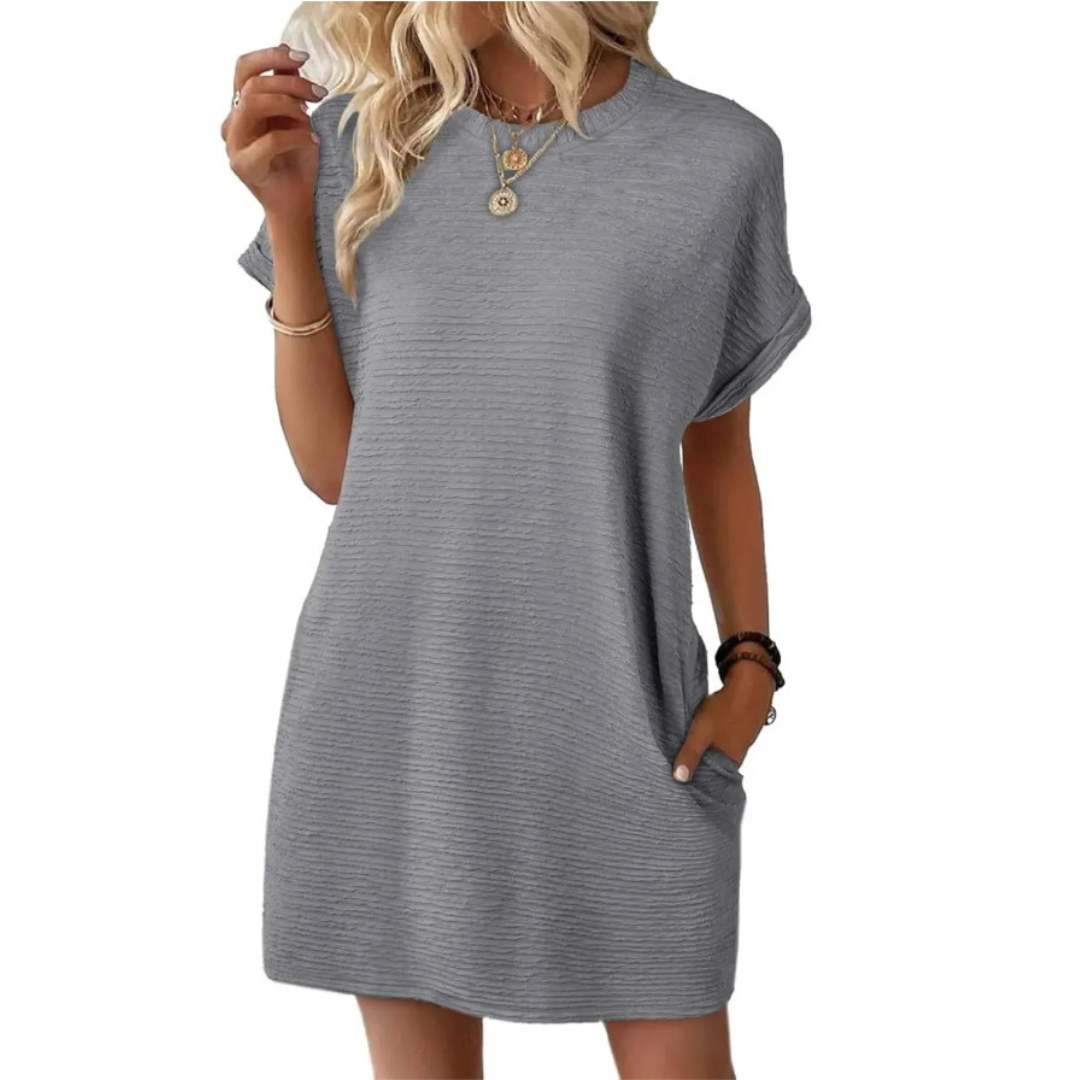 TASHA™ – Casual Minimalist Round Neck Summer Dress