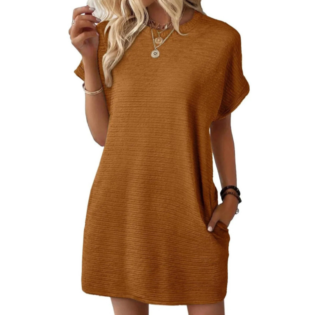 TASHA™ – Casual Minimalist Round Neck Summer Dress