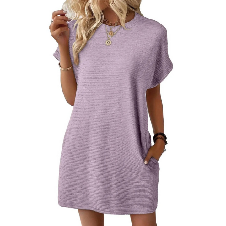 TASHA™ – Casual Minimalist Round Neck Summer Dress