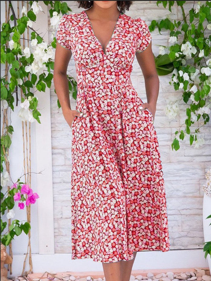 MAE – FLORAL BUTTON-DOWN MIDI DRESS